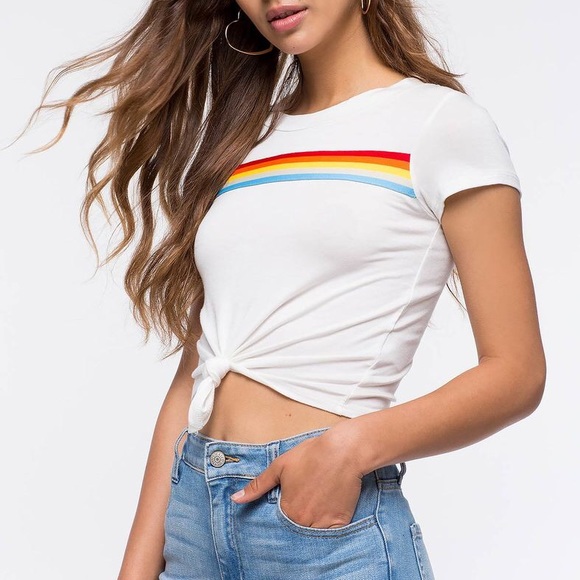 Chocolate Tops - Chocolate Elastic Tie Front Tee